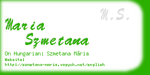 maria szmetana business card